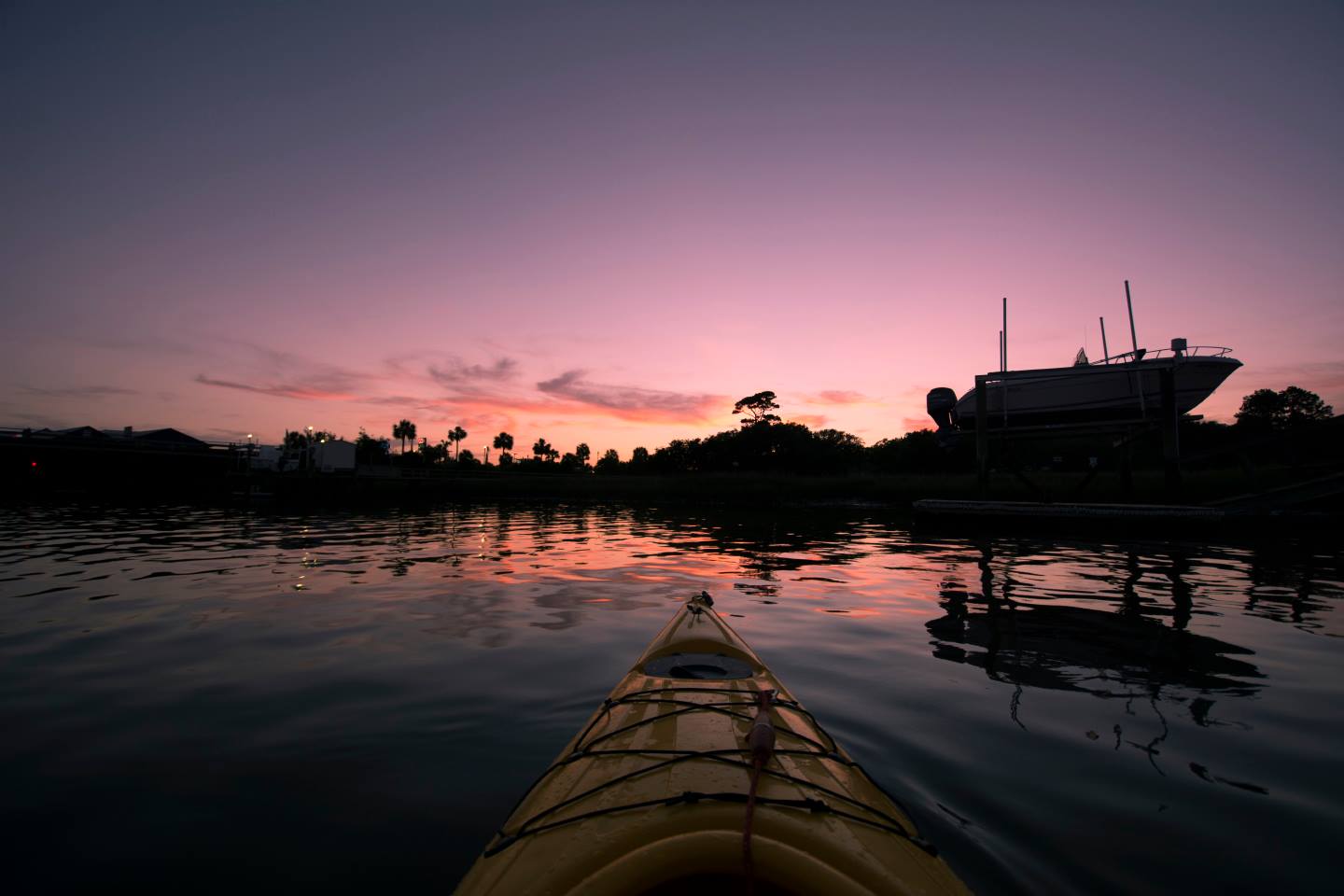 Sunset on Shem Creek by kayak
