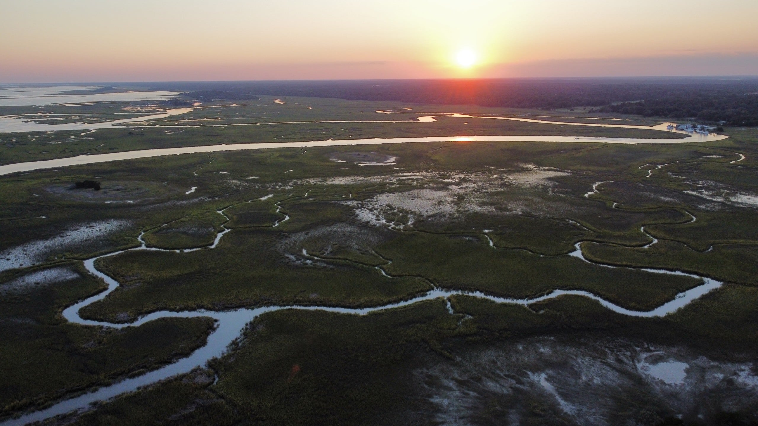 Estuary at Sunset of St. Helena Island near Beaufort Hunting Island Beach Drop, Hunting Island State Park, Boat Charters