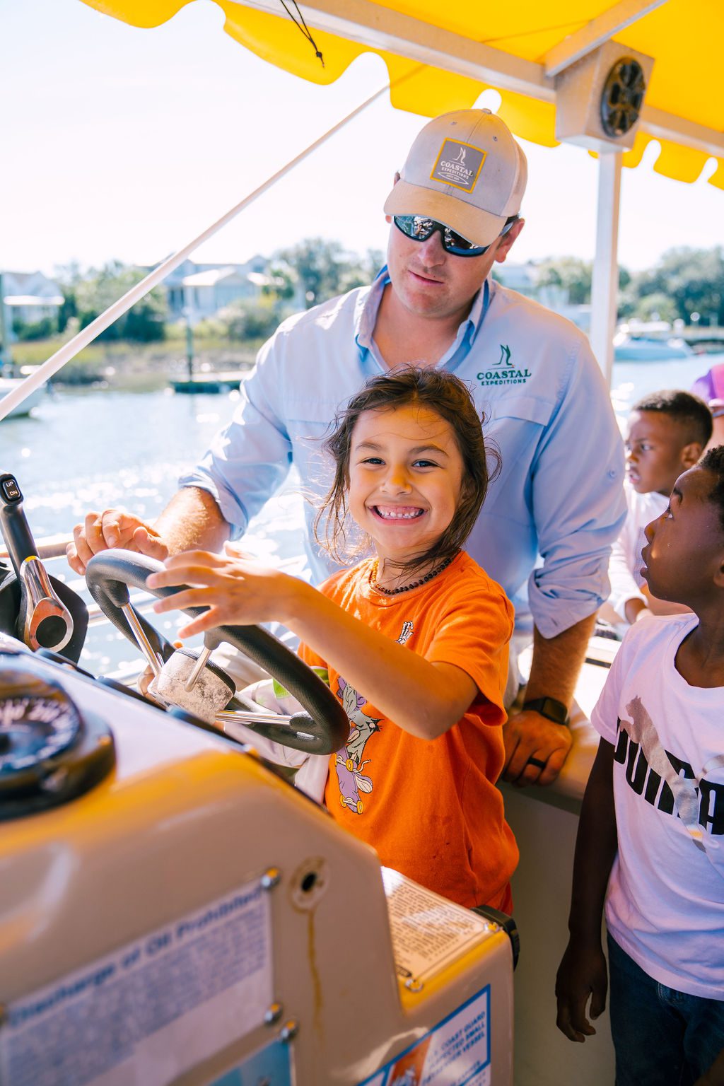 Capt. Connor teaching the next generation of convervationists Boeing, Coastal Expeditions, Field Trips, Shem Creek Field Trips